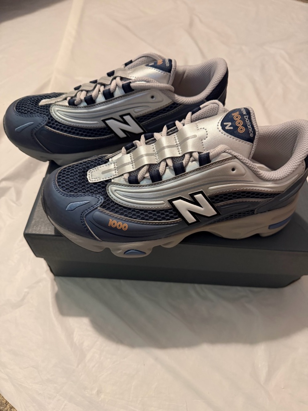 New Balance 1000 Kids Athletic Shoes Blue Grey GC1000PK US 6 EUR 38.5 MNewINBOX